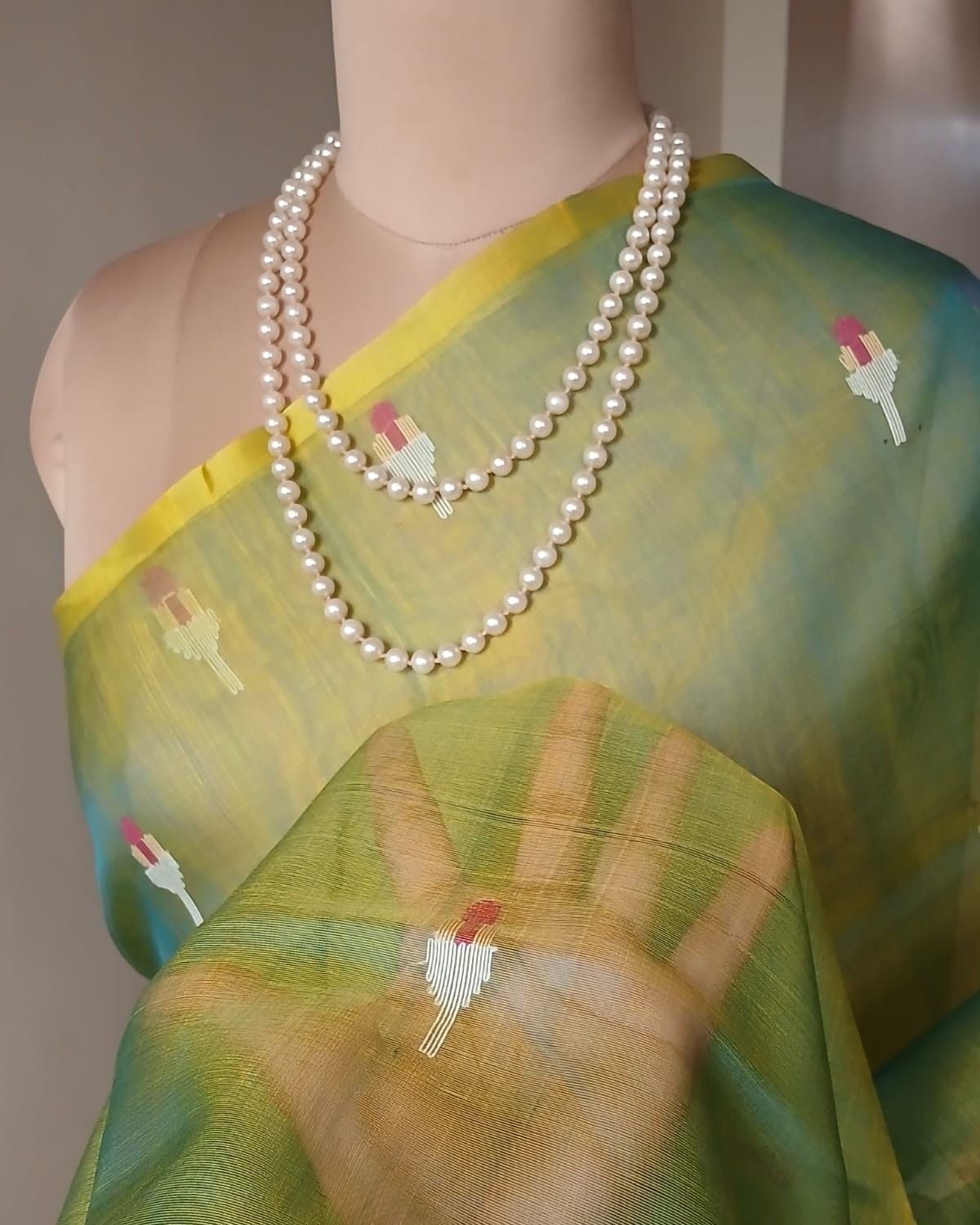 Handweave Jamdani Silk Saree – (SJMS1142) - Image 4