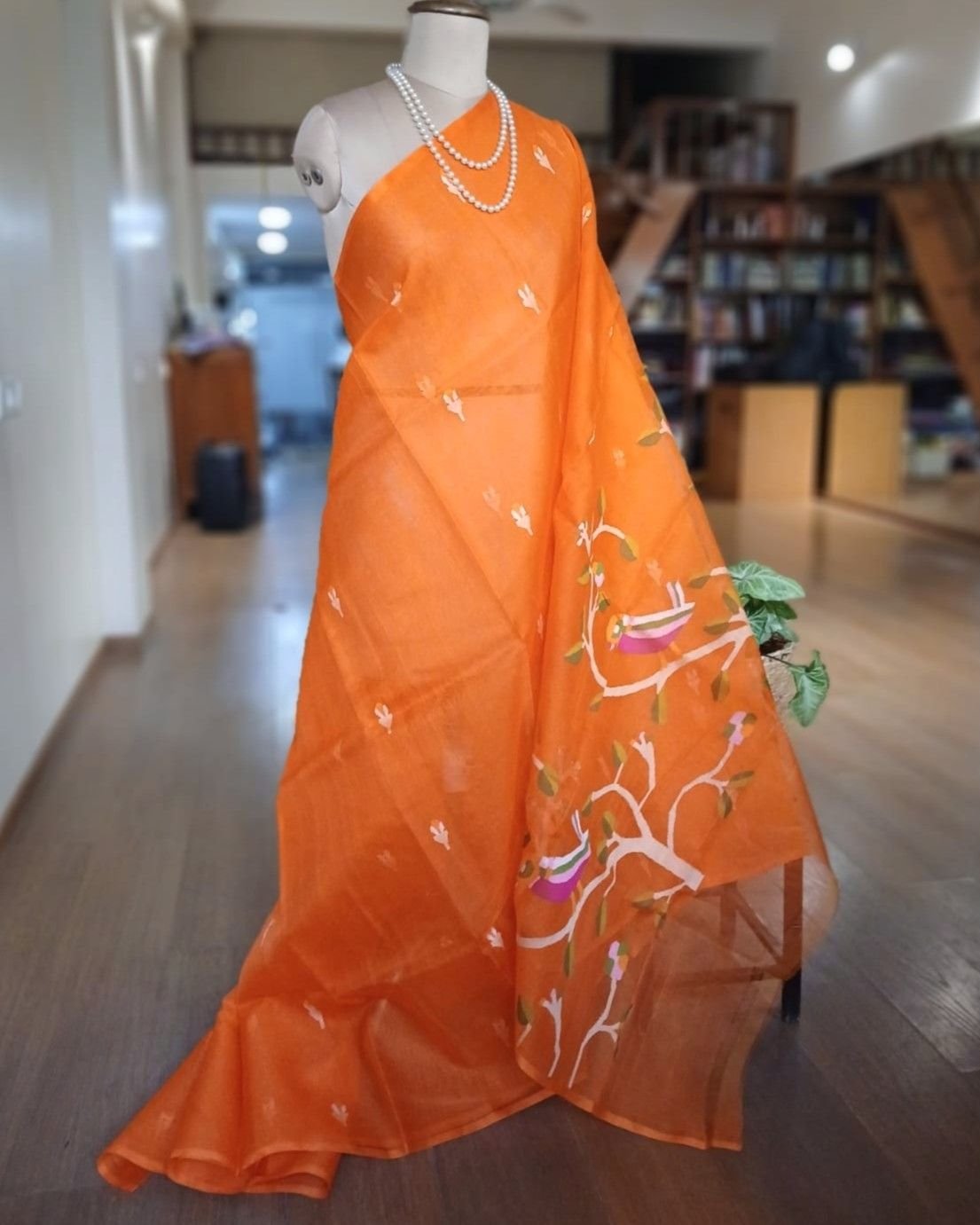 Handweave Jamdani Silk Saree – (SJMS1140)