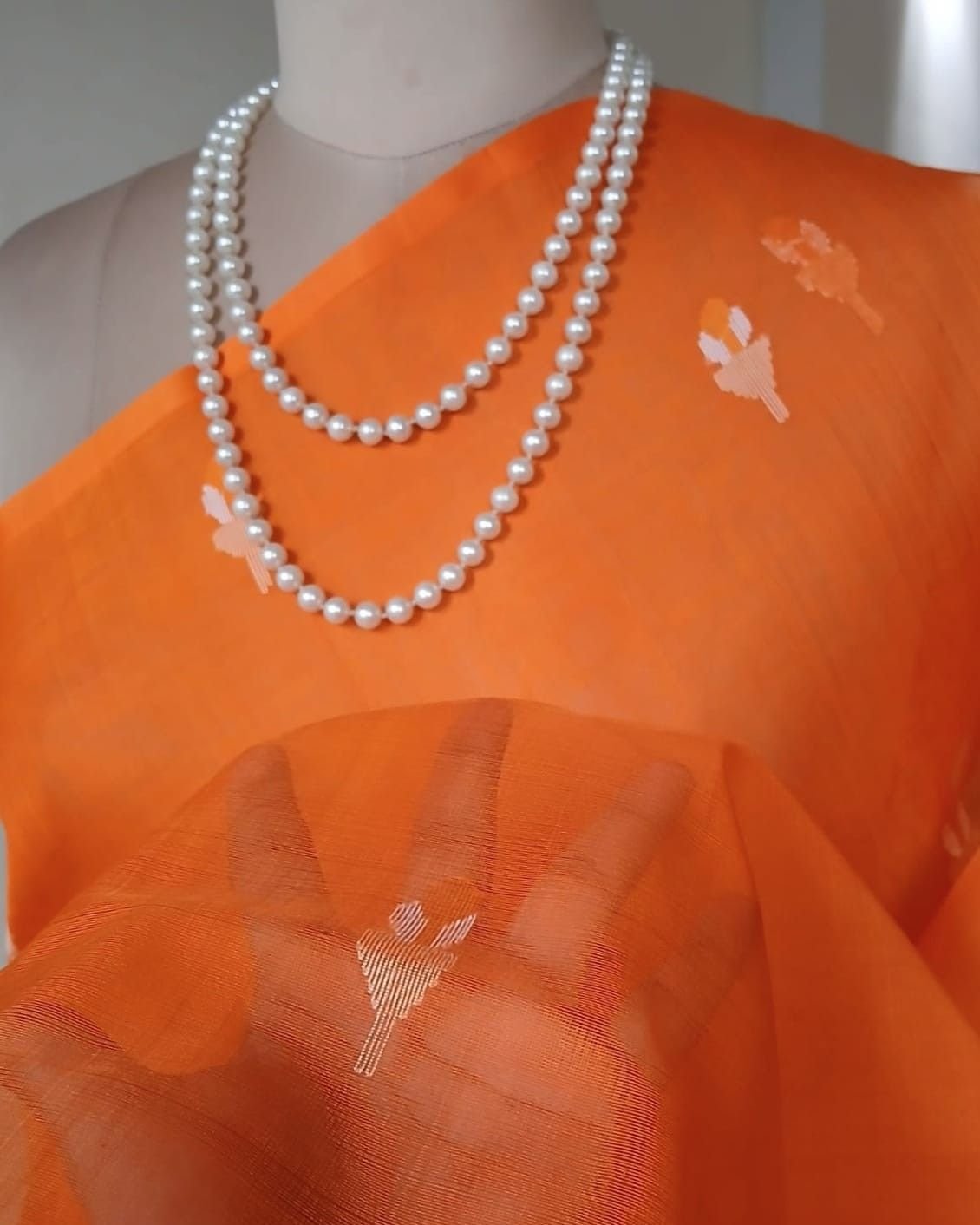 Handweave Jamdani Silk Saree – (SJMS1140) - Image 4