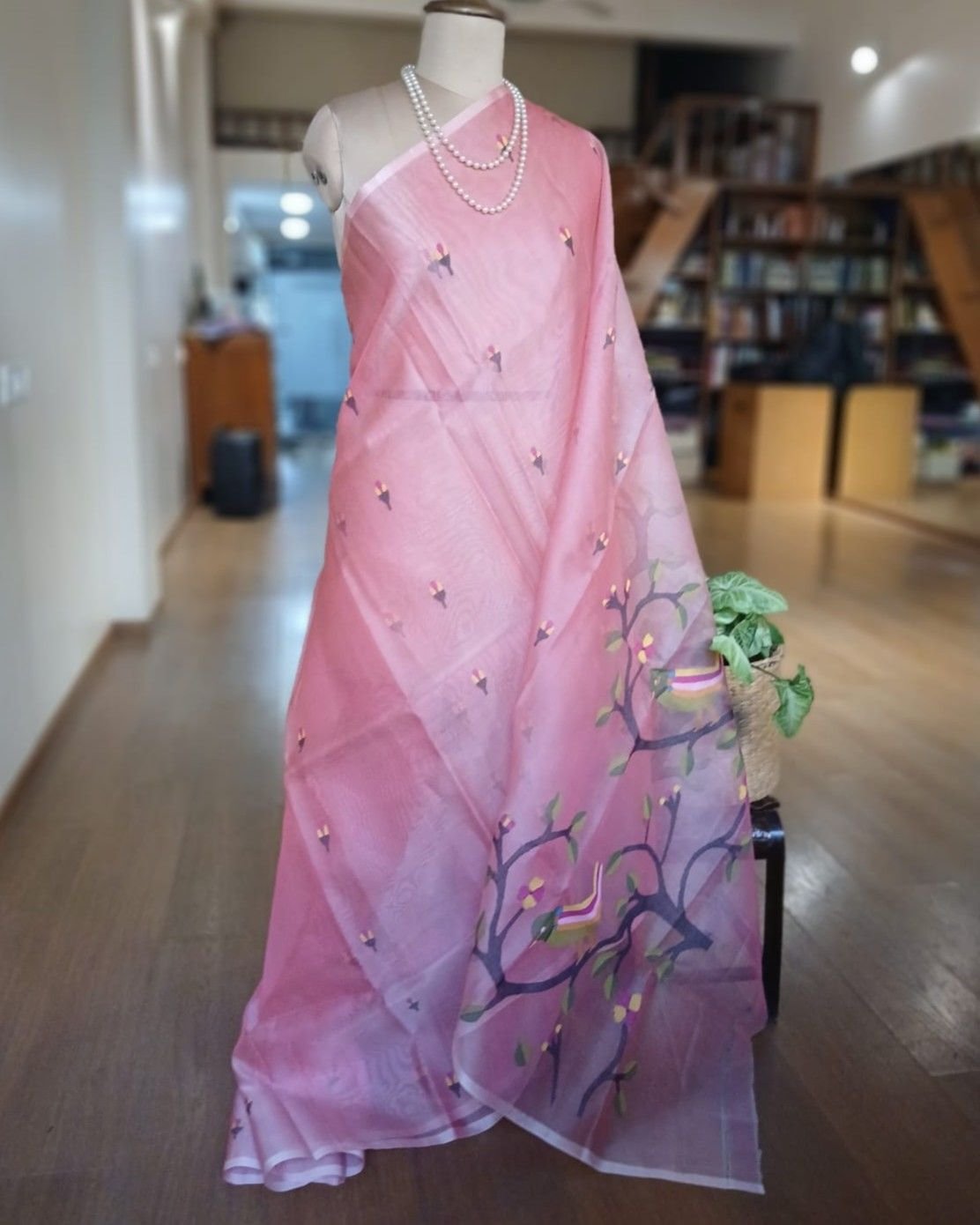 Handweave Jamdani Silk Saree – (SJMS1139)