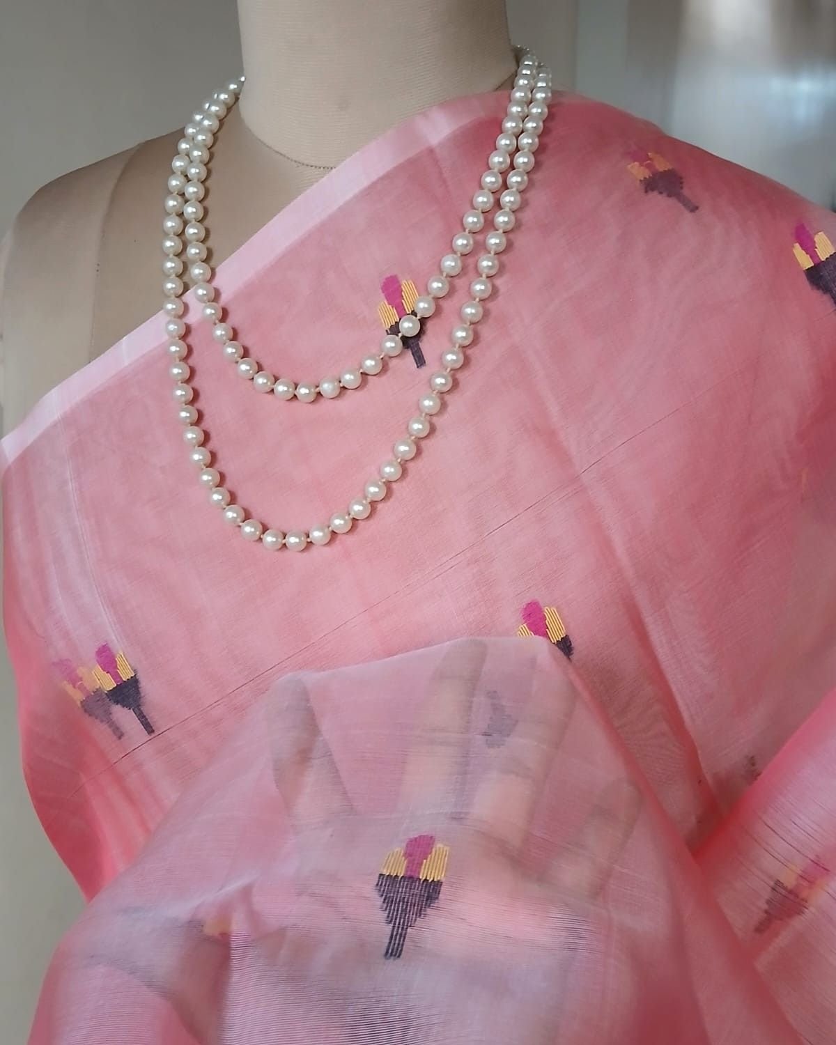 Handweave Jamdani Silk Saree – (SJMS1139) - Image 4