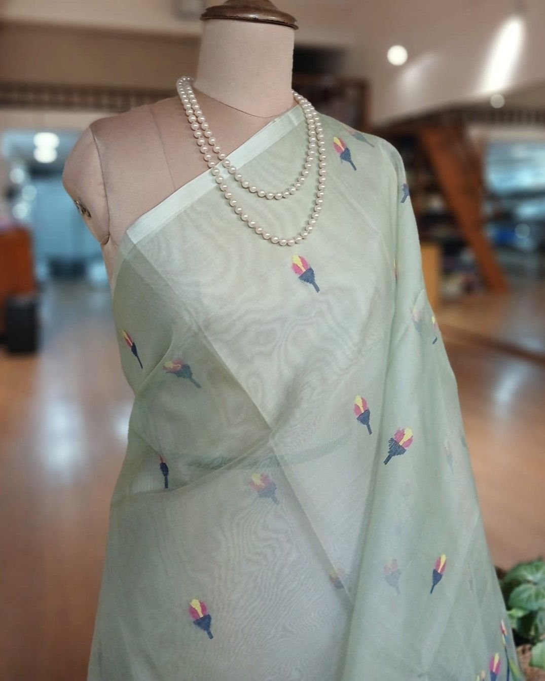 Handweave Jamdani Silk Saree – (SJMS1138) - Image 2