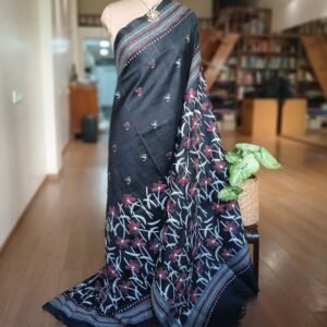 Santiniketan Kantha Saree in pure Bisnupuri Silk – (SNBK1076)