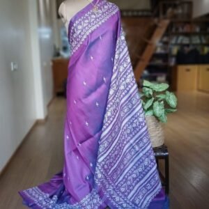 Santiniketan Kantha Saree in pure Bisnupuri Silk – (SNBK1064)