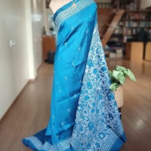 Santiniketan Kantha Saree in pure Bisnupuri Silk – (SNBK1073)