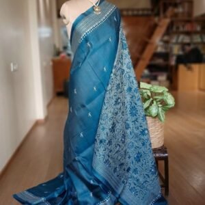 Santiniketan Kantha Saree in pure Bisnupuri Silk – (SNBK1066)