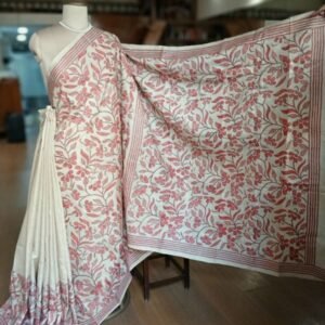 Tussar Silk Hand-Embroidered Kantha Saree from Santiniketan - (TSKS0001)