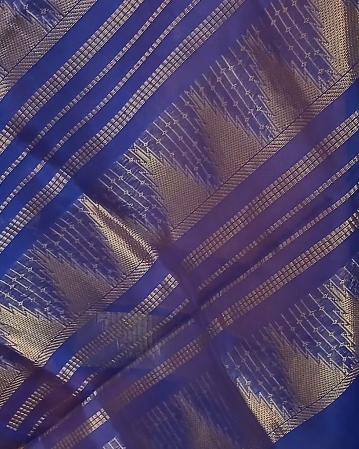 Silk-Cotton Kanchi Handweave with Zari – (SCHZ0018) - Image 6
