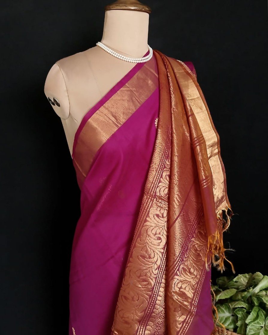 Silk-Cotton Handweave from Chettinad - (SCHC0002) - Image 4