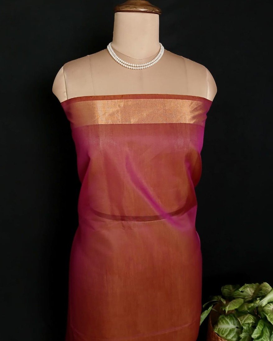 Silk-Cotton Handweave from Chettinad - (SCHC0002) - Image 12