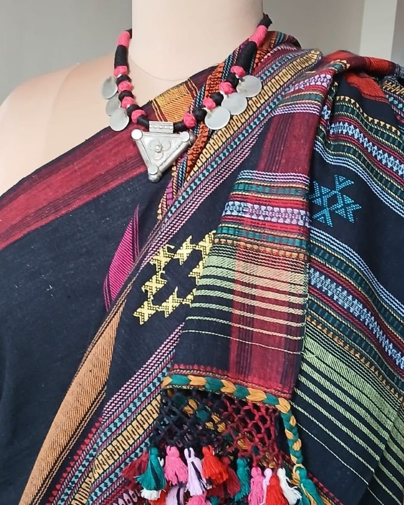 Bhujodi Saree handwoven in Kala Cotton – (BHUJ1014) - Image 2