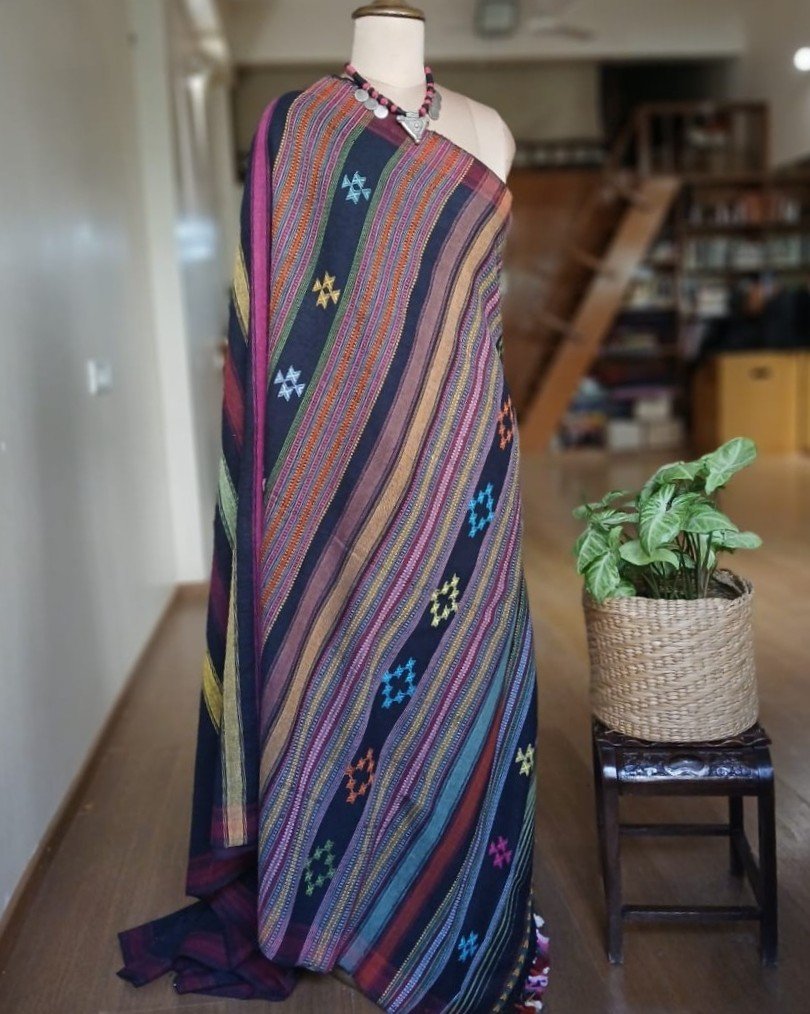 Bhujodi Saree handwoven in Kala Cotton – (BHUJ1014) - Image 6