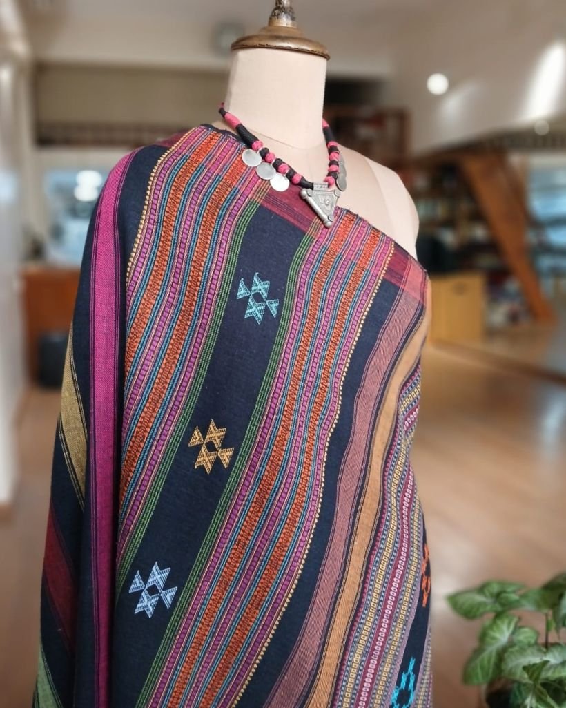 Bhujodi Saree handwoven in Kala Cotton – (BHUJ1014) - Image 7