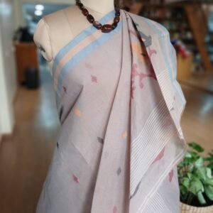 Crisp Cotton Hand Jamdani from Phulia in West Bengal – (CCHJ0018)