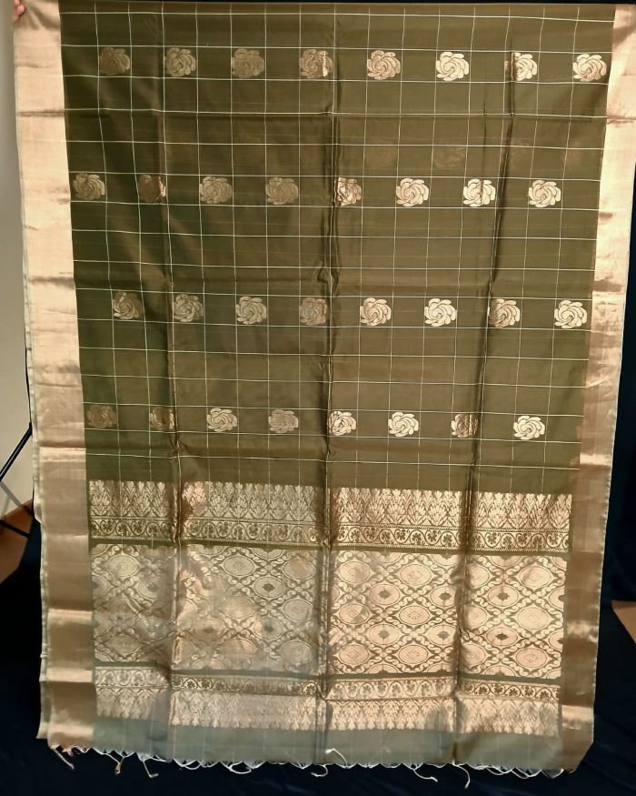 Silk-Cotton Handweave from Chettinad - (SCHC0001) - Image 3