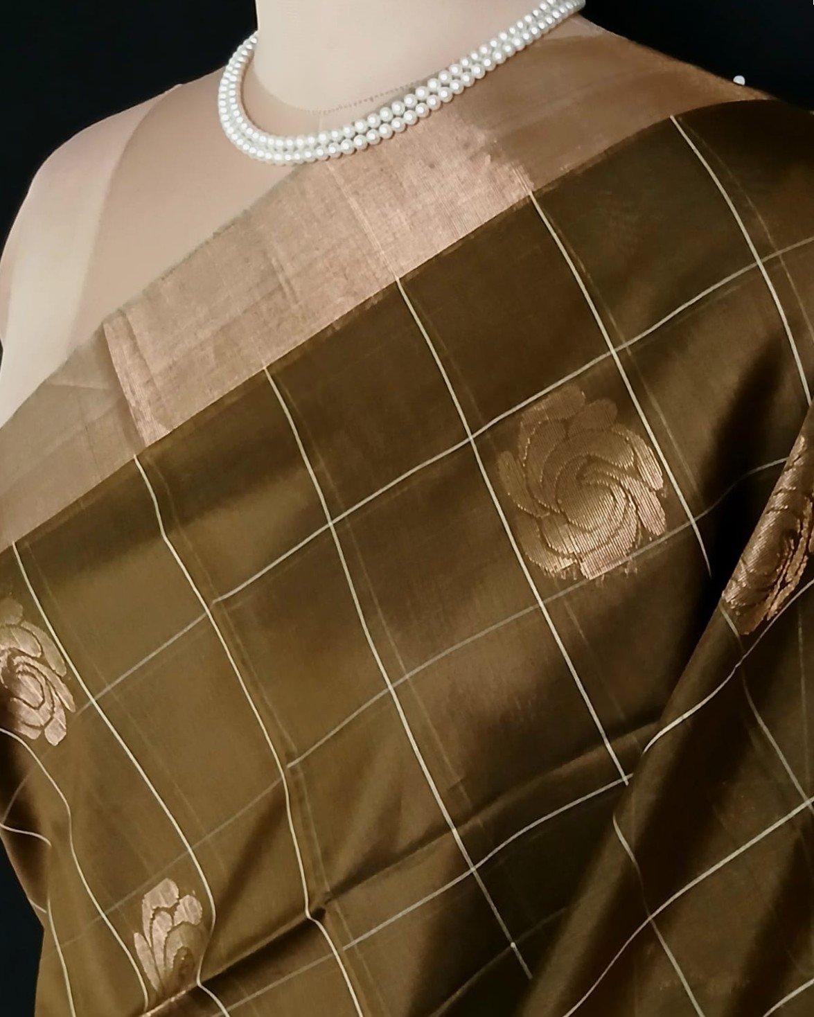 Silk-Cotton Handweave from Chettinad - (SCHC0001) - Image 7