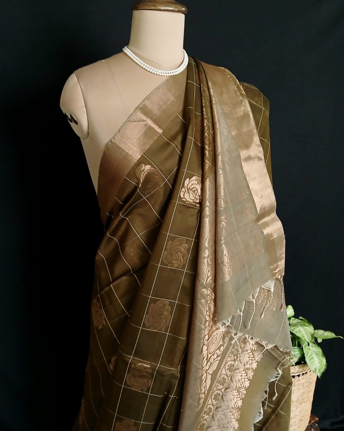 Silk-Cotton Handweave from Chettinad - (SCHC0001) - Image 4