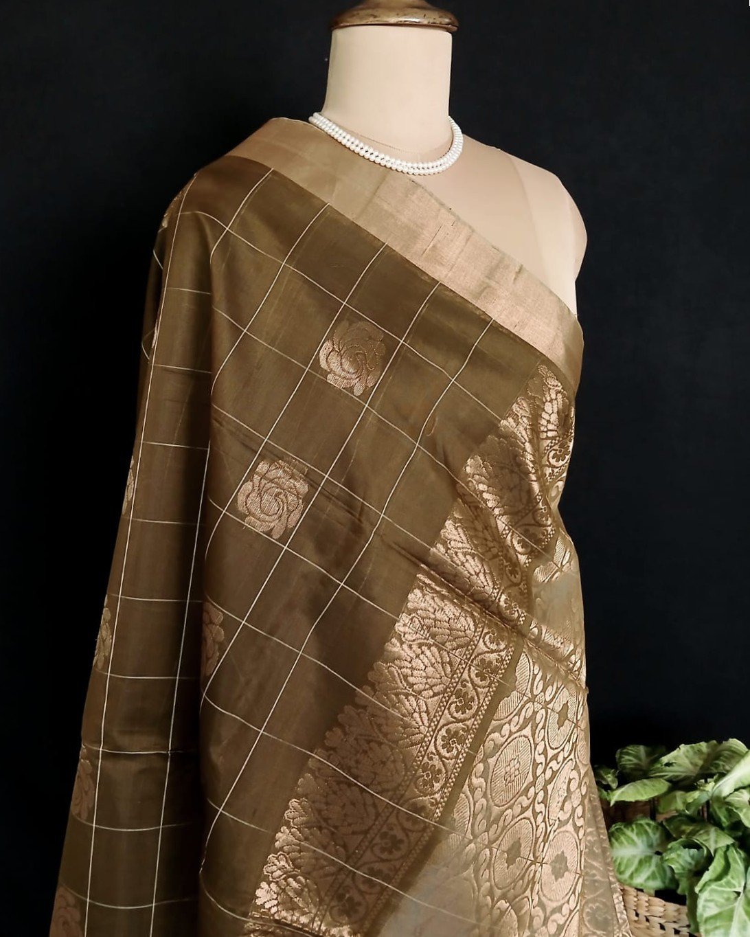Silk-Cotton Handweave from Chettinad - (SCHC0001) - Image 10