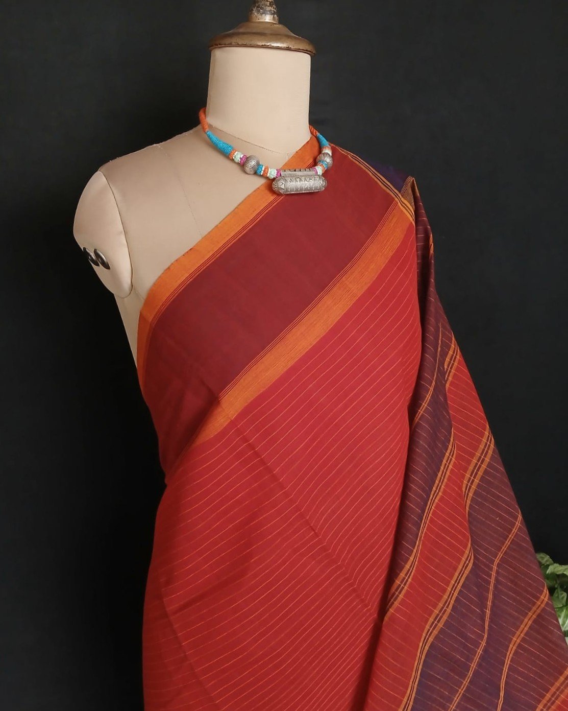 Classic Handwoven 40-count Kandangi from Chettinad - (CHKS0025) - Image 2