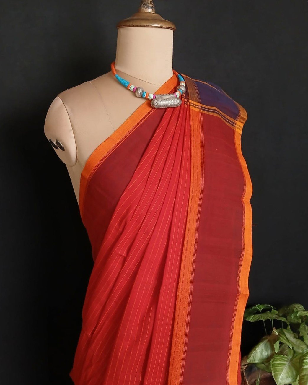 Classic Handwoven 40-count Kandangi from Chettinad - (CHKS0025) - Image 6