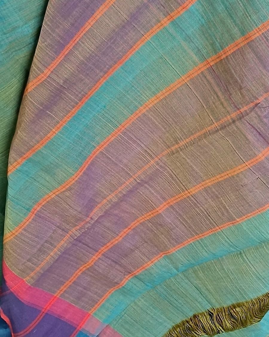 Classic Handwoven 40-count Kandangi from Chettinad – (CHKS0026) - Image 4