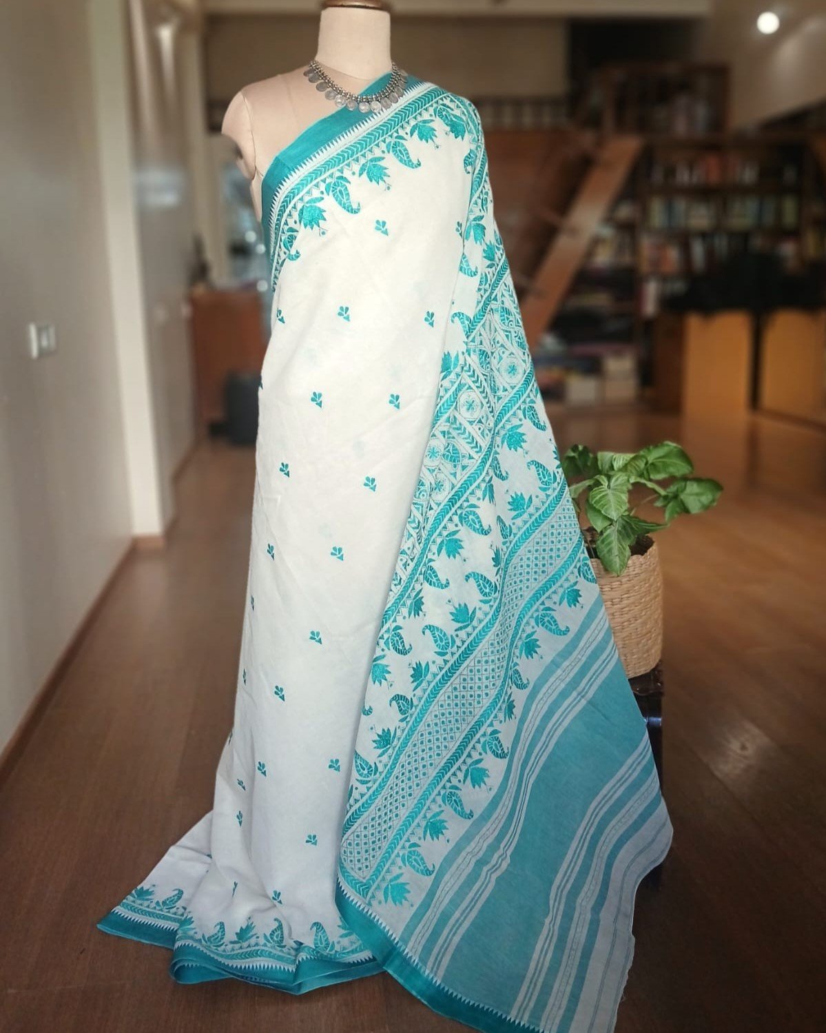 Cotton Kantha Saree from Santiniketan – (KNCS1063)