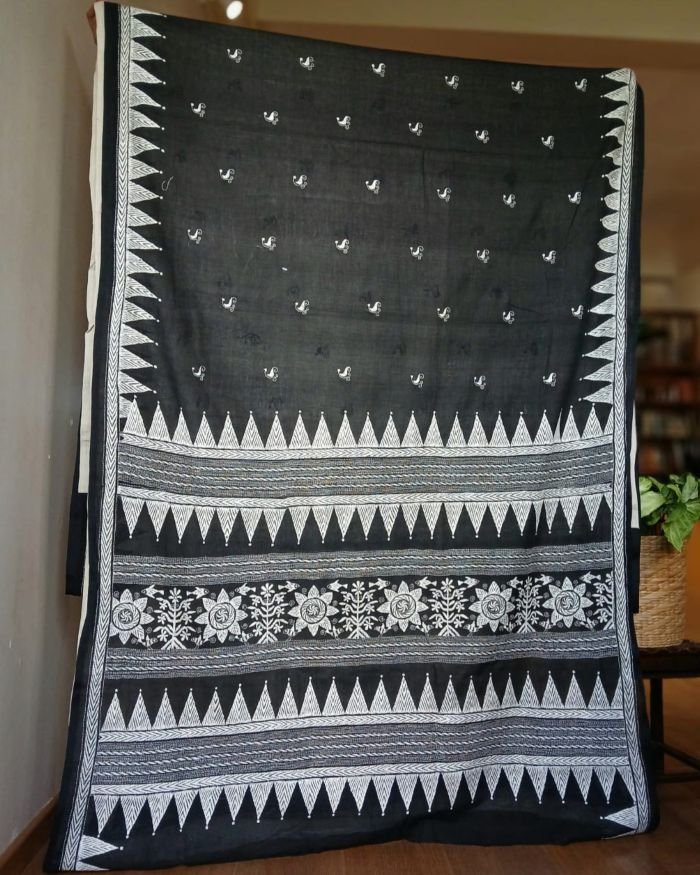 Cotton Kantha Saree from Santiniketan – (KNCS1064) - Image 2