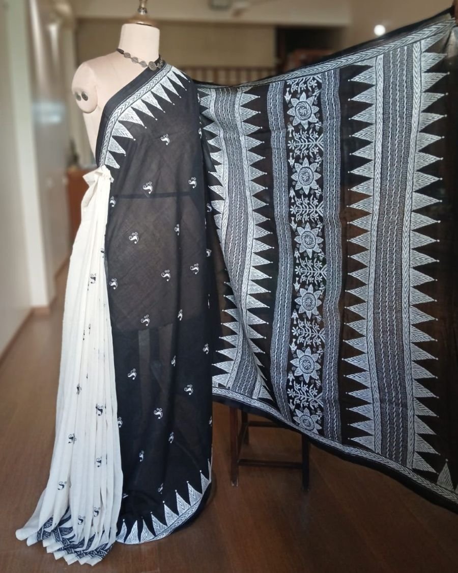 Cotton Kantha Saree from Santiniketan – (KNCS1064) - Image 2