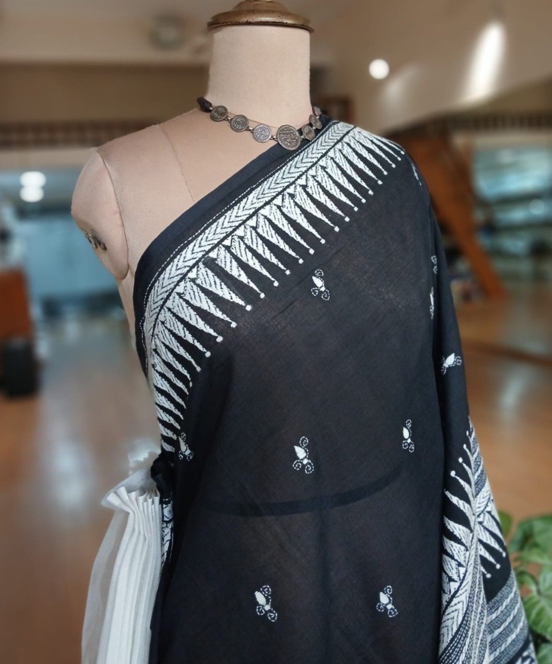 Cotton Kantha Saree from Santiniketan – (KNCS1066) - Image 3