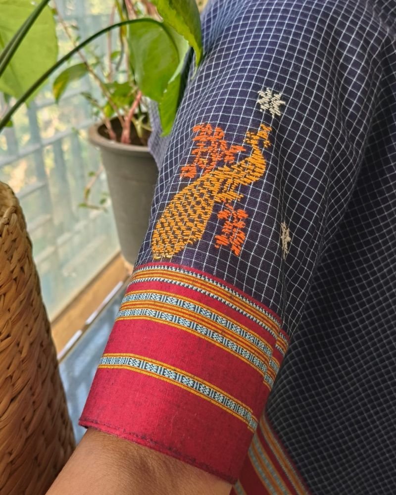 Kasuti Hand-Embroidery Blouse Piece – (KHBP0067) - Image 3