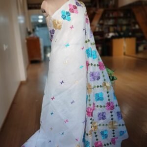 Phulkari Hand Embroidered Saree from Punjab -(PHES0012)