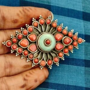 Turquoise and Coral Pendant - (TSCP0001)