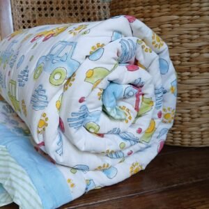 Reversible Handblock Print Baby Quilt – (BABY0009)
