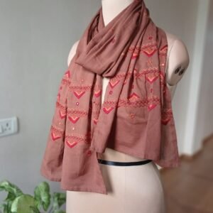 Embroidered Mul Cotton Stole – (EMCS0006)
