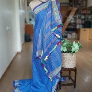 Ghicha Tussar x Cotton Bhujodi Handweave Saree – (BHUJ1025)