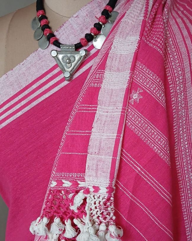 Bhujodi Saree handwoven in Kala Cotton – (BHUJ1024) - Image 8