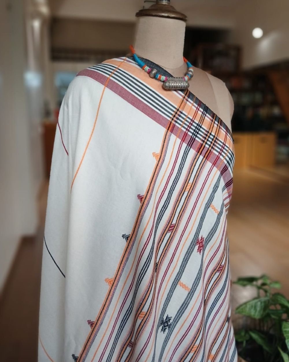 Bhujodi Saree handwoven in Kala Cotton – (BHUJ1023) - Image 8