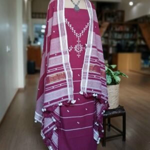 Salwar Set Material from Bhujodi in Kala Cotton - (SSBM0001)