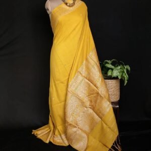 Eri silk saree with Assam Golden Muga Silk Palla - (AESS0013)