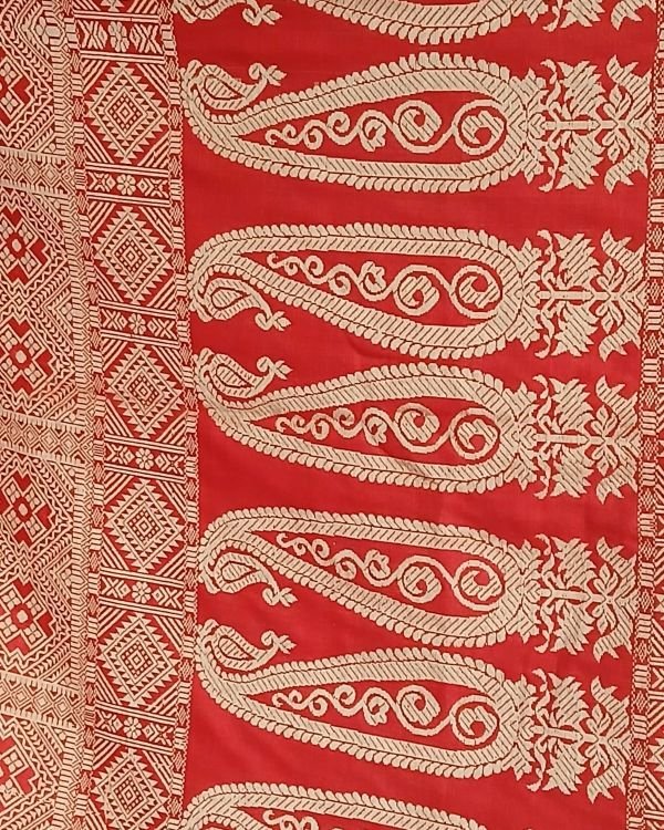 Ahimsa Eri Silk saree from Sualkuchi in Assam - (AESS0016) - Image 6