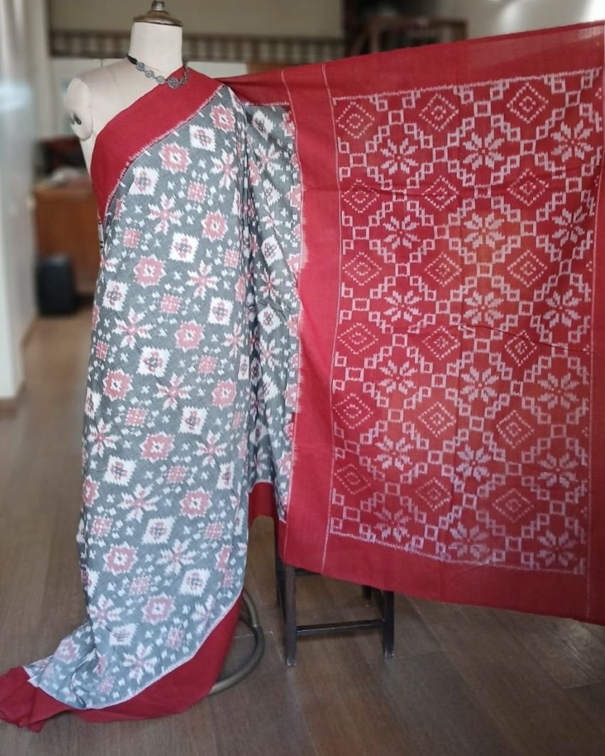 Single Ikat saree from Koyyalagudem - (SISK0006) - Image 5