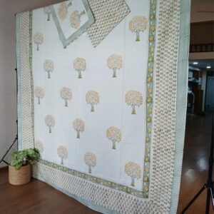 Blockprint Double Bedsheet with matching pillowcases – (DBST0017)