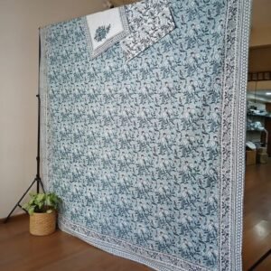 Blockprint Double Bedsheet with matching pillowcases – (DBST0025)