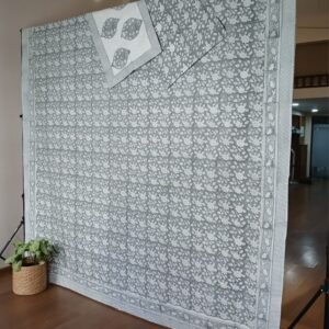 Blockprint Double Bedsheet with matching pillowcases – (DBST0018)