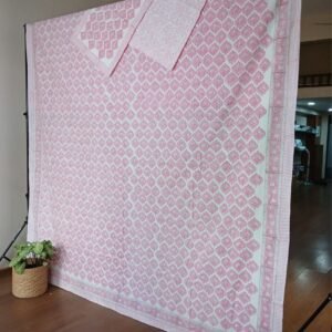Blockprint Double Bedsheet with matching pillowcases – (DBST0019)