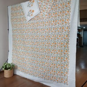 Blockprint Double Bedsheet with matching pillowcases – (DBST0020)