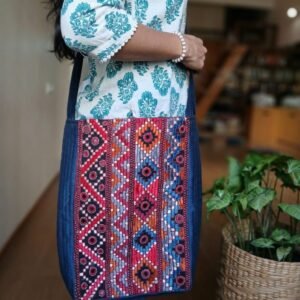 Large Sling Jhola with Intricate Katri Embroidery - (LSJB0002)