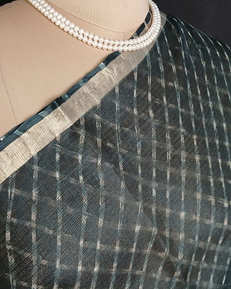 Hand tie-dye Leheriya on Kota Silk (HTKS0062) - Image 4