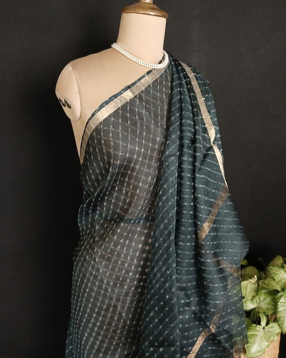 Hand tie-dye Leheriya on Kota Silk (HTKS0062)