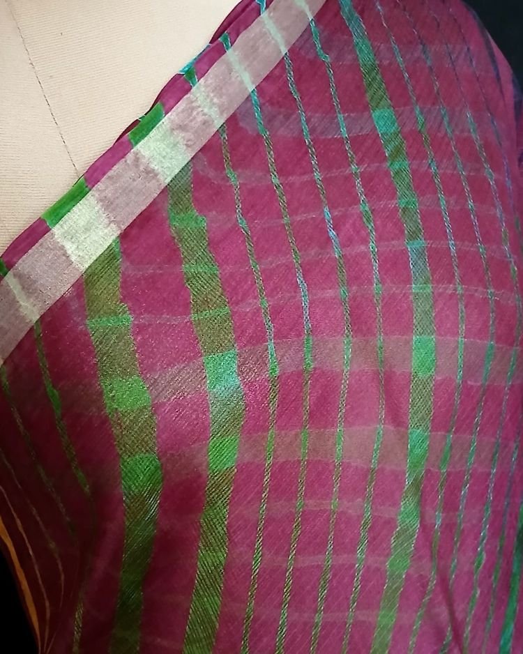 Hand tie-dye Leheriya on Kota Silk (HTKS0061) - Image 4